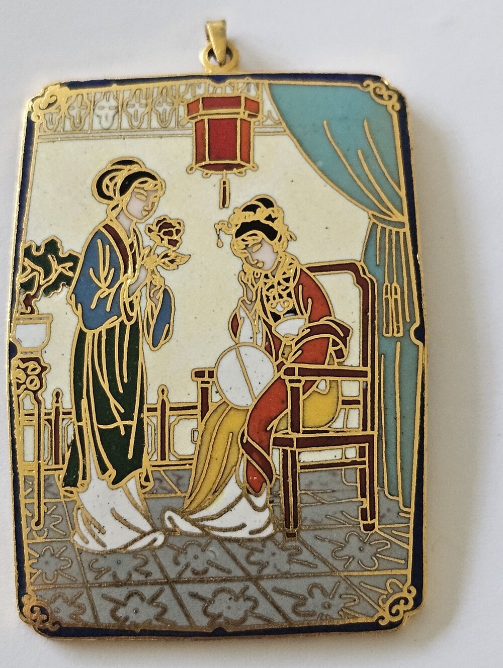 ESTATE: Cloisonne Vintage Pendant, Asian Pendant